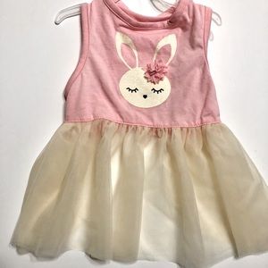 Pet pink bunny rhinestone summer dress